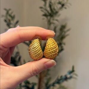 Funky and Unique Gold Textured Earrings